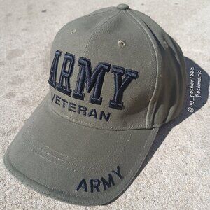 𝙍𝙊𝙏𝙃𝘾𝙊 Deluxe Low Profile 𝐀𝐑𝐌𝐘 𝗩𝗘𝗧𝗘𝗥𝗔𝗡 Baseball Cap Green